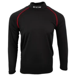 CCM Senior Athletic Fit Long Sleeve Shirt W/Integrated Non-BNQ Neck Protection
